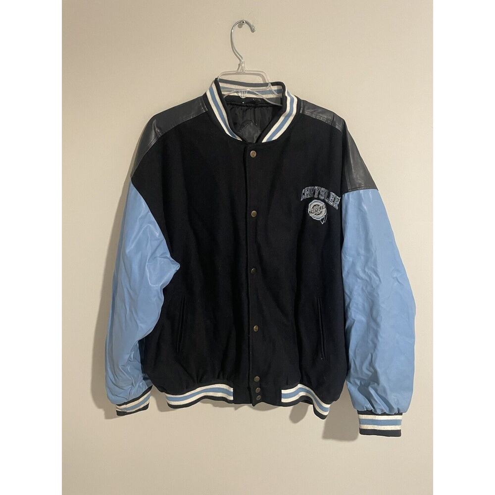 Chrysler Leather Varsity Bomber‎ Jacket Vintage 2004 Y2K Size XXL